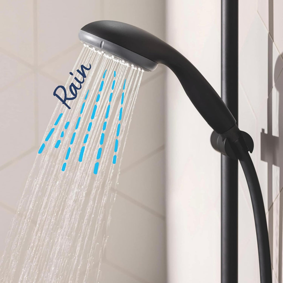 GROHE Vitalio Start 100 - Handbrause (wassersparend, 2 Strahlarten, Antikalk-System), matt schwarz,