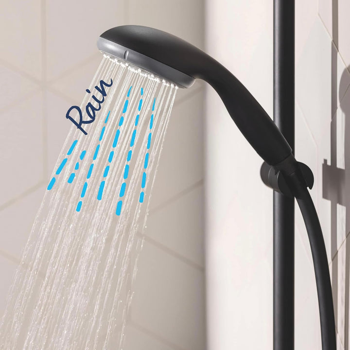 GROHE Vitalio Start 100 - Handbrause (wassersparend, 2 Strahlarten, Antikalk-System), matt schwarz,
