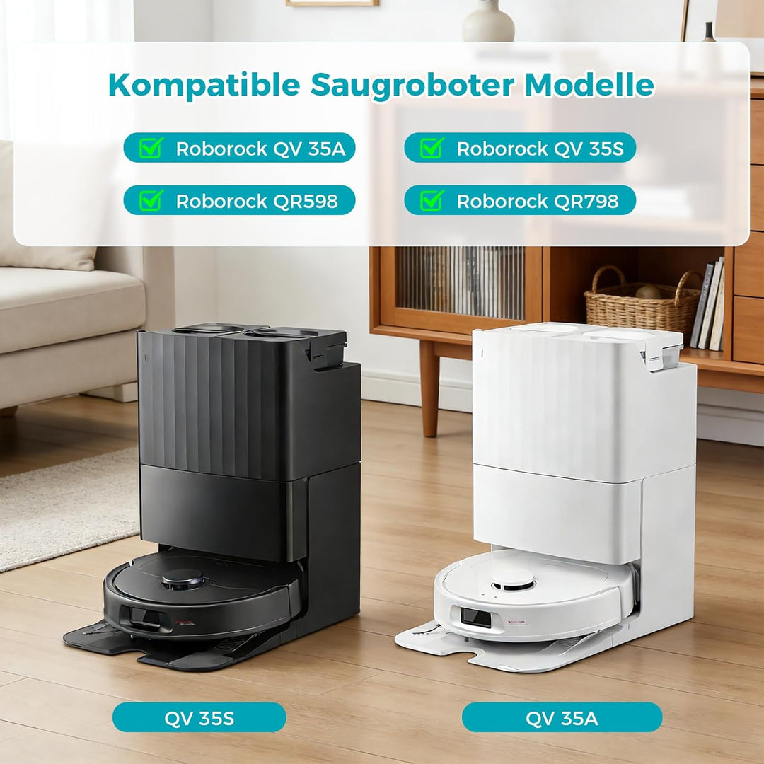 28 Stück Zubehör für Roborock QV 35A / QV 35S / Qrevo Serie/QR 598 / QR 798 Saugroboter, 2 Hauptbürs