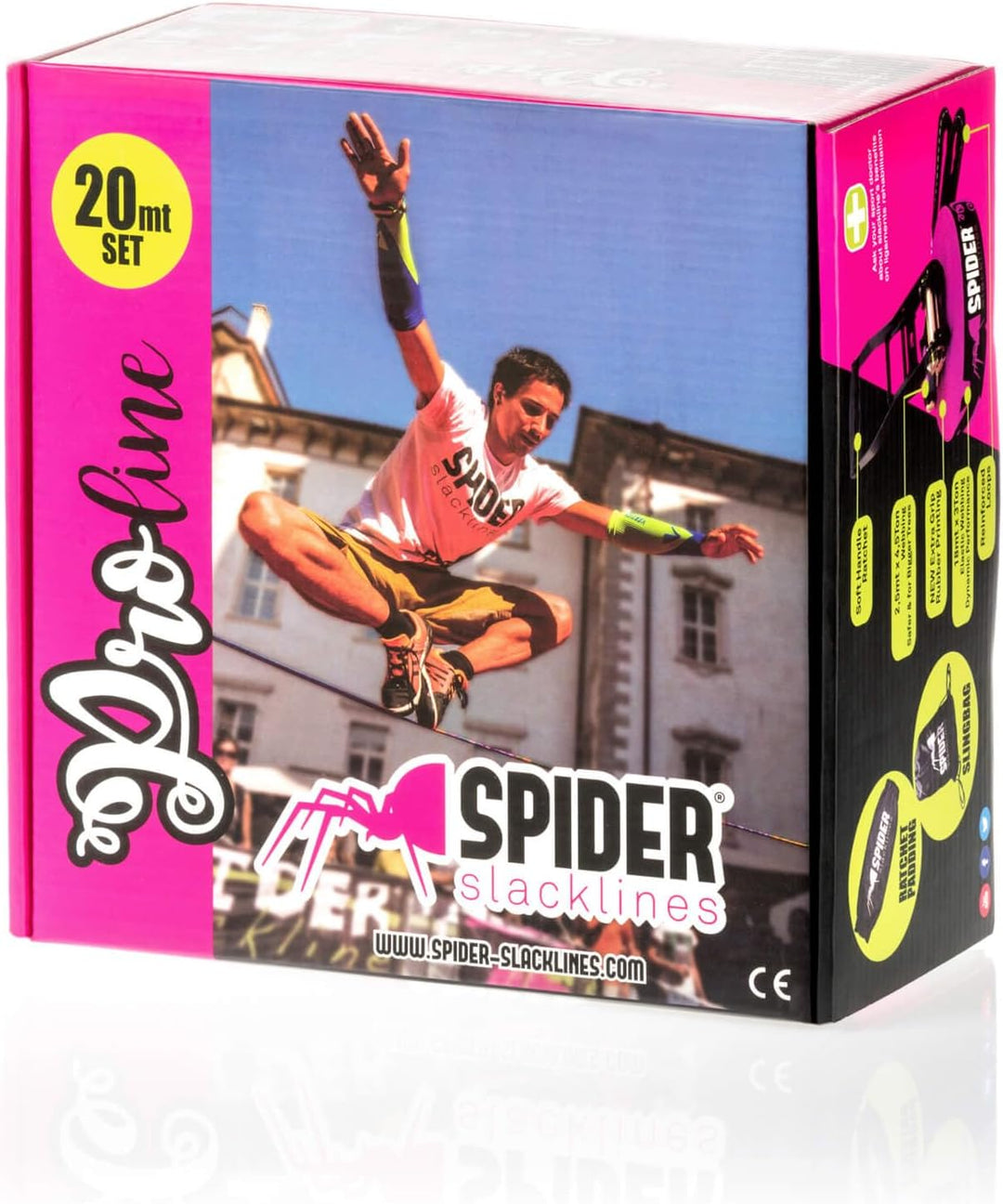 TKS01 - Slackline Kit PRO line - Workout und Gleichgewichtstraining, Walk & Freestyle - Ratsche, Umh