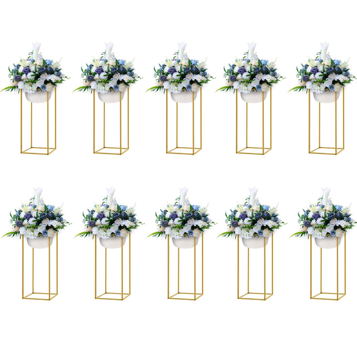 10 Stück Gold Blumenständer, Metall Blumenboden, 60cm Hoch Goldene Blumenhalter Für Home Party Hochz