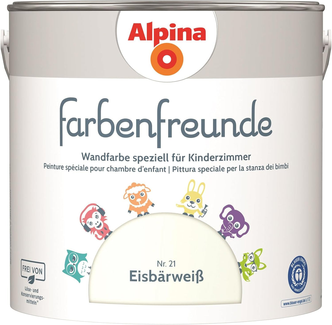 Alpina Farbenfreunde Nr. 21 Eisbärweiss 2,5 Liter matt, Eisbärweiss