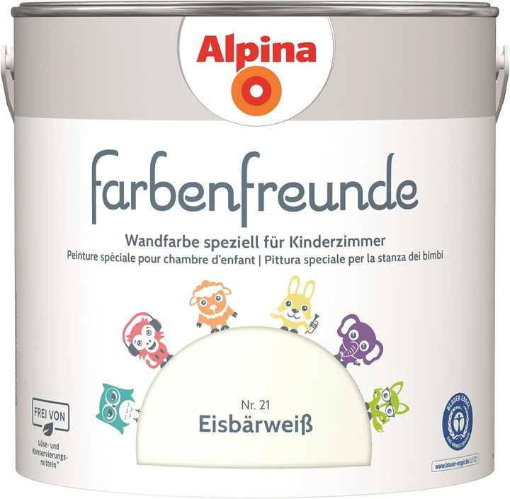 Alpina Farbenfreunde Nr. 21 Eisbärweiss 2,5 Liter matt, Eisbärweiss