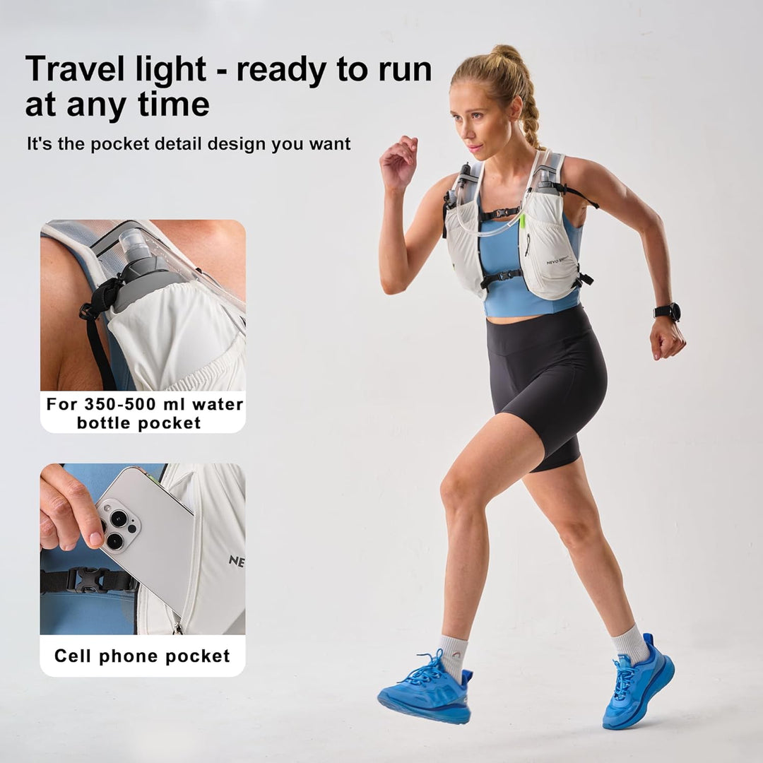 Running Hydration Vest, 5.5L Running Vest for Women Men with 2L TPU Water Bladder,Hydration Backpack