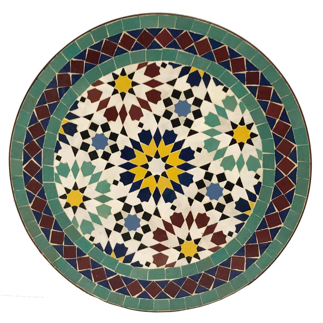 Casa Moro Terrassentisch Rund – Fliesentisch Gartentisch Mosaiktisch | Balkontisch, Beistelltisch Au