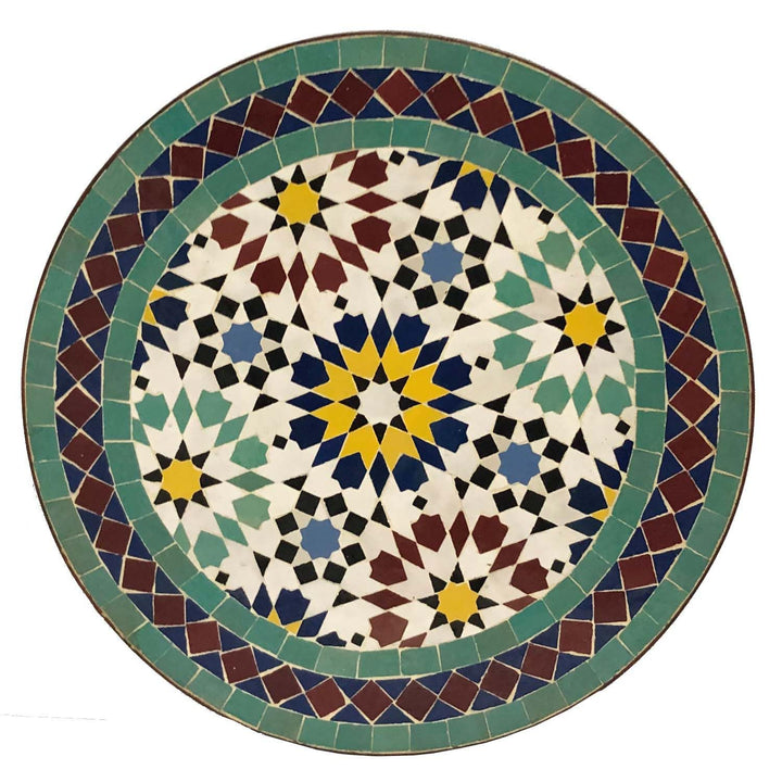 Casa Moro Terrassentisch Rund – Fliesentisch Gartentisch Mosaiktisch | Balkontisch, Beistelltisch Au