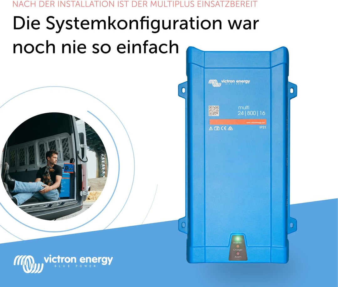 Victron Energy MultiPlus 800VA 24-Volt 230V Reiner Sinus Wechselrichter 16 Amp Batterie Ladegerät 24