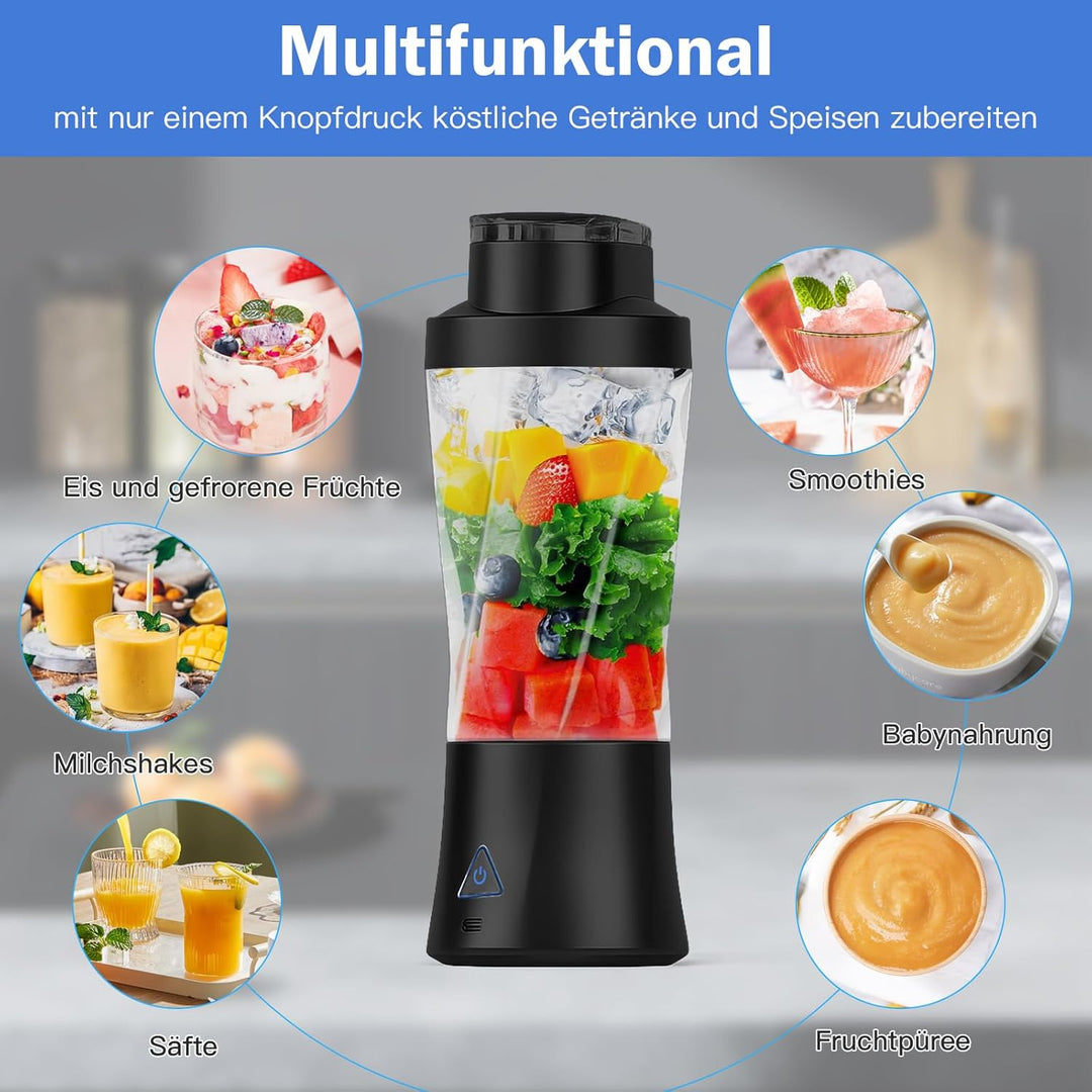 Tragbarer Mixer to go, 700ml Smoothie Maker mit USB, 22000 U/min, leistungsstarker smoothie maker to