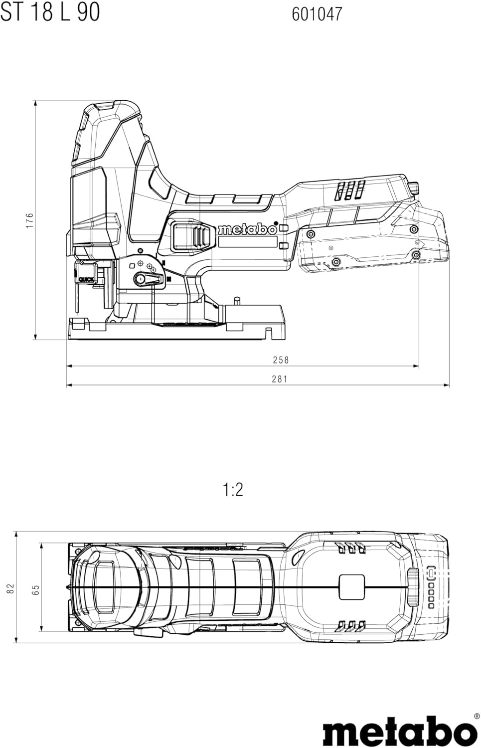 metabo Akku-Stichsäge ST 18 L 90-18 V, 90 mm Schnitttiefe - LED Arbeitslicht, werkzeugloser Sägeblat
