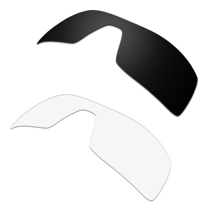 HKUCO Plus Replacement Lenses For Oakley Oil Rig Sunglasses Black/Transparent Polarized