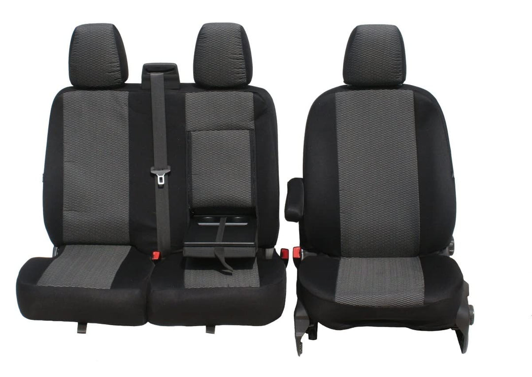 Kegel-Blazusiak Sitzbezüge für Ford Transit ab 2014 und ab 2019, Schwarz, Grau, Polyester, Chiffon,