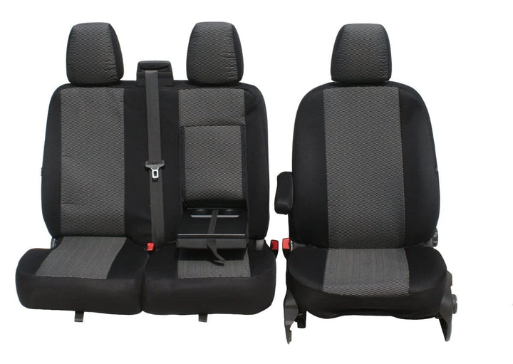 Kegel-Blazusiak Sitzbezüge für Ford Transit ab 2014 und ab 2019, Schwarz, Grau, Polyester, Chiffon,