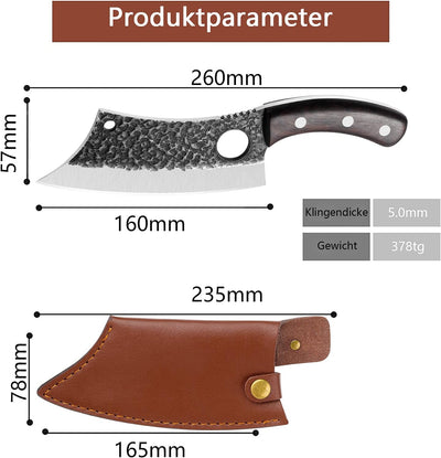 Freelander Kochmesser Küchenmesser Grillmesser aus kohlenstoffreichem Stahl Outdoor-Messer Hackmesse