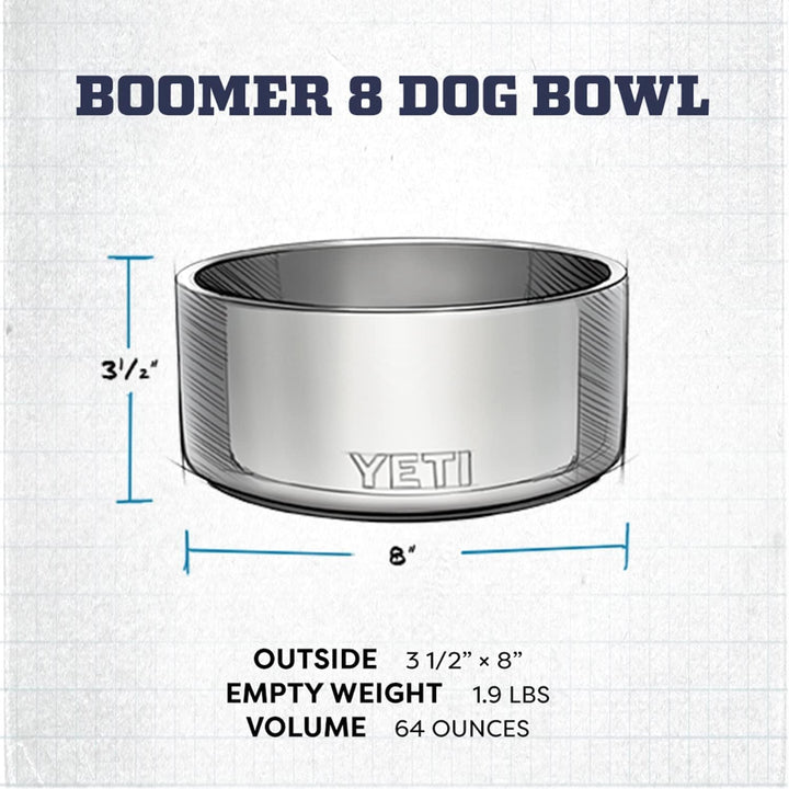 YETI Boomer 8 Dog Bowl Navy Navy ONE SIZE