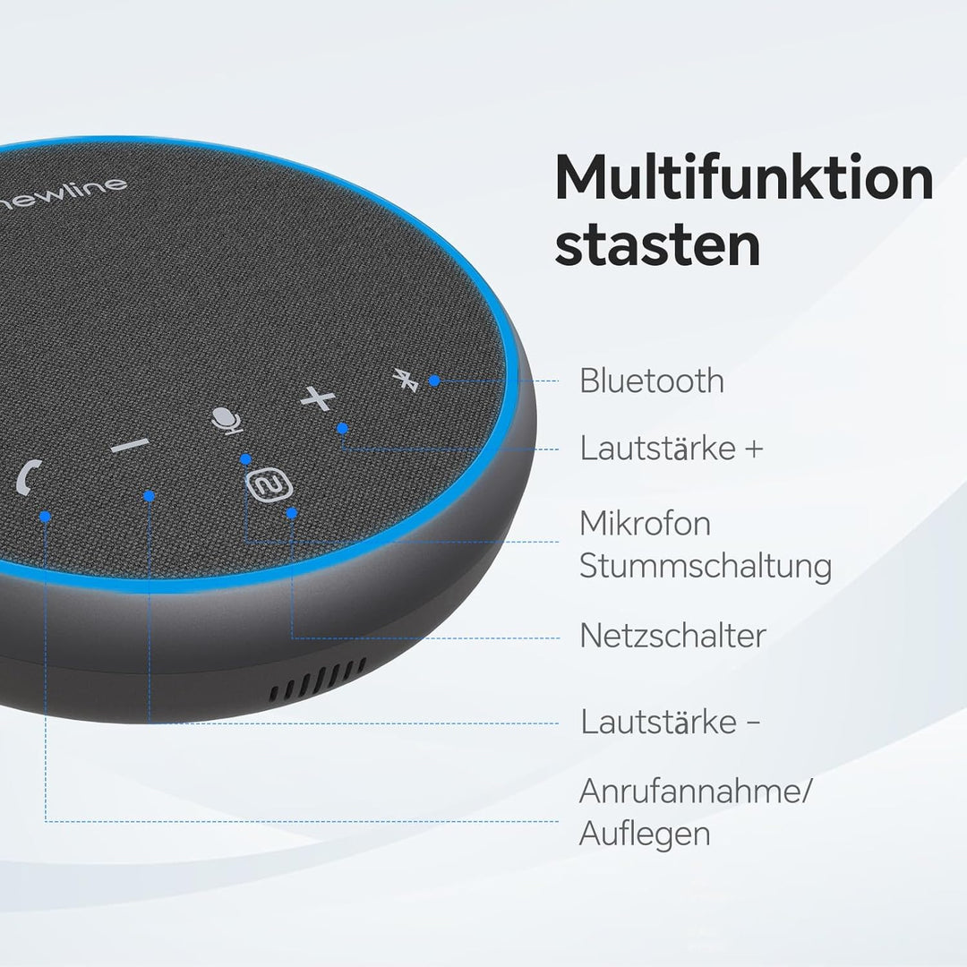 N newline Konferenzlautsprecher mit Mikrofon Bluetooth USB Lautsprecher für PC, Geräuschunterdrückun