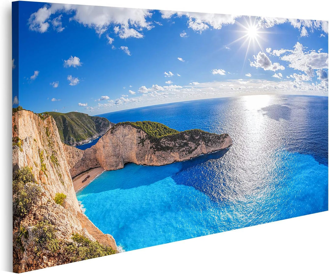 islandburner Bild auf Leinwand Navagio Strand Schiffswrack Sonnenuntergang Insel Zakynthos Griechenl