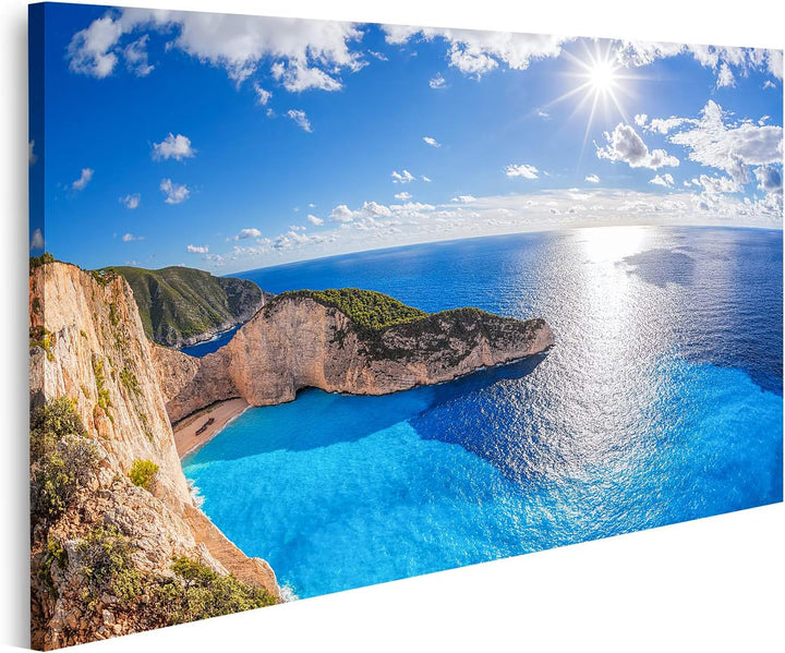 islandburner Bild auf Leinwand Navagio Strand Schiffswrack Sonnenuntergang Insel Zakynthos Griechenl