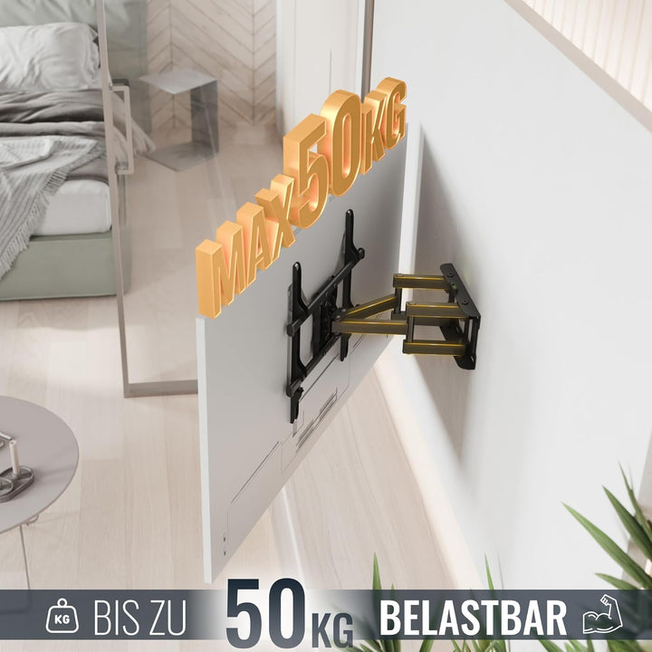 RICOO TV Wandhalterung Fernseher Schwenkbar Neigbar für 32-65 Zoll, Universal TV Halterung S7244, Fe