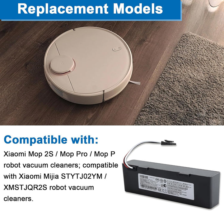 14.4V 3400mAh li-ion Akku für Xiaomi Mop 2S / Mop Pro/Mop P Roboter Staubsauger, Ersatzakku kompatib