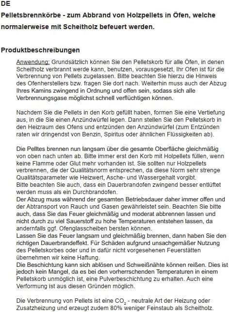 Pelletkorb 24 x 24x 18 cm eckig & Handschuh