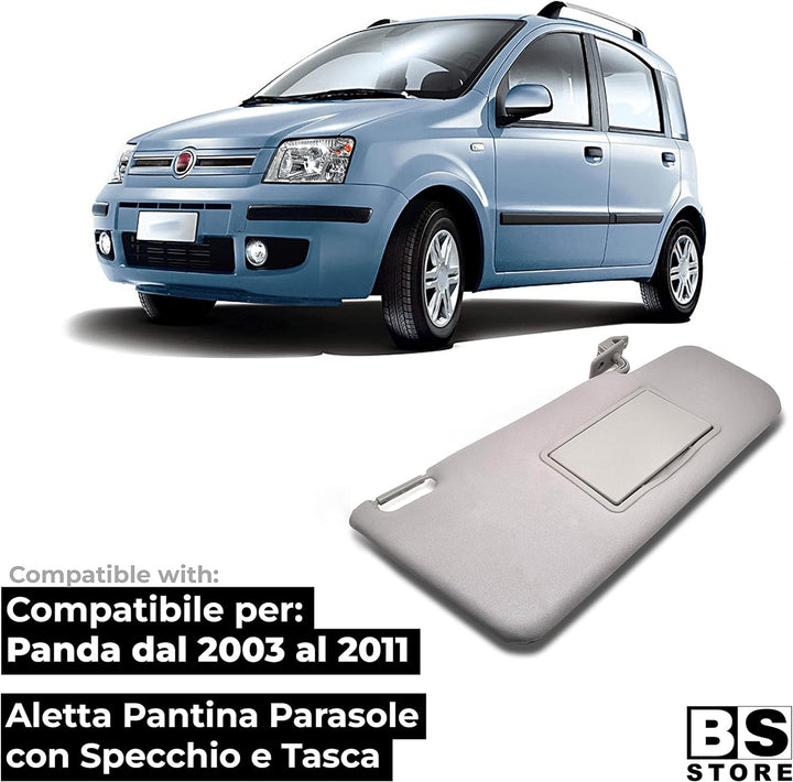 BSSTORE Sonnensegel für Panda von 2003 bis 2011 | Spiegel mit Tür und Innentasche (rechts - Beifahre