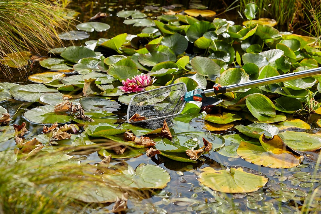 Gardena combisystem-Teichreiniger Vario 2: Teich-Kescher inkl. grob- und feinmaschigem Netz, ideales