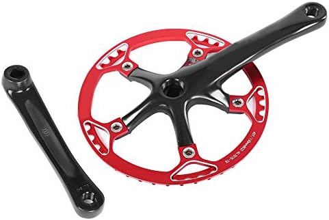 Alomejor Fahrrad Kurbelgarnitur 45T 47T Singlespeed Crankset 170mm Kettenblatt Kettensatz 2 Farben f