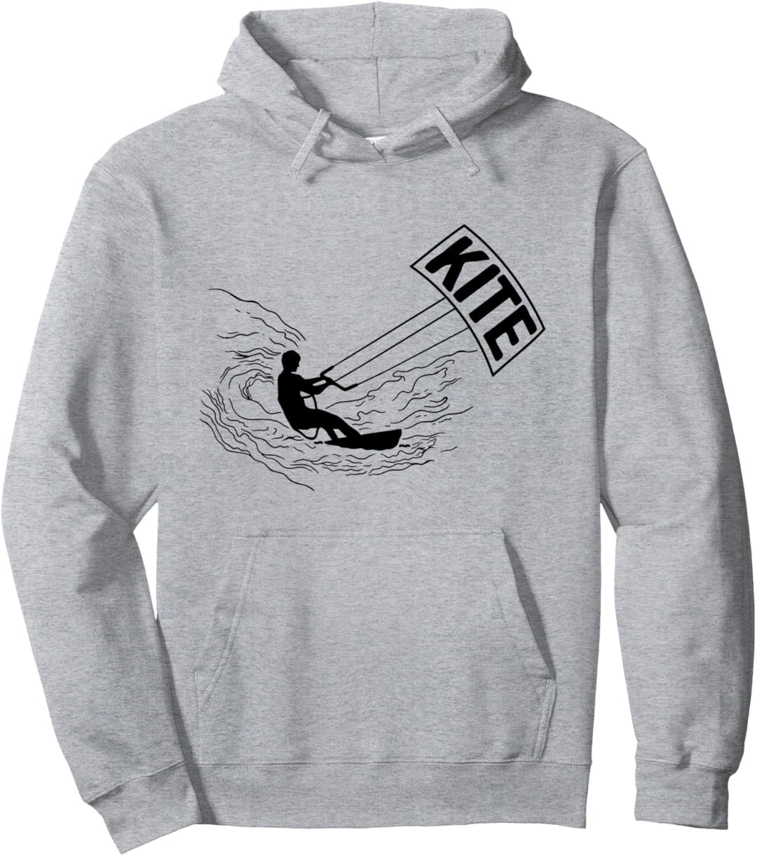 Kitesurfer Retro Kiteboarding Surfboard Wassersport Kite Pullover Hoodie