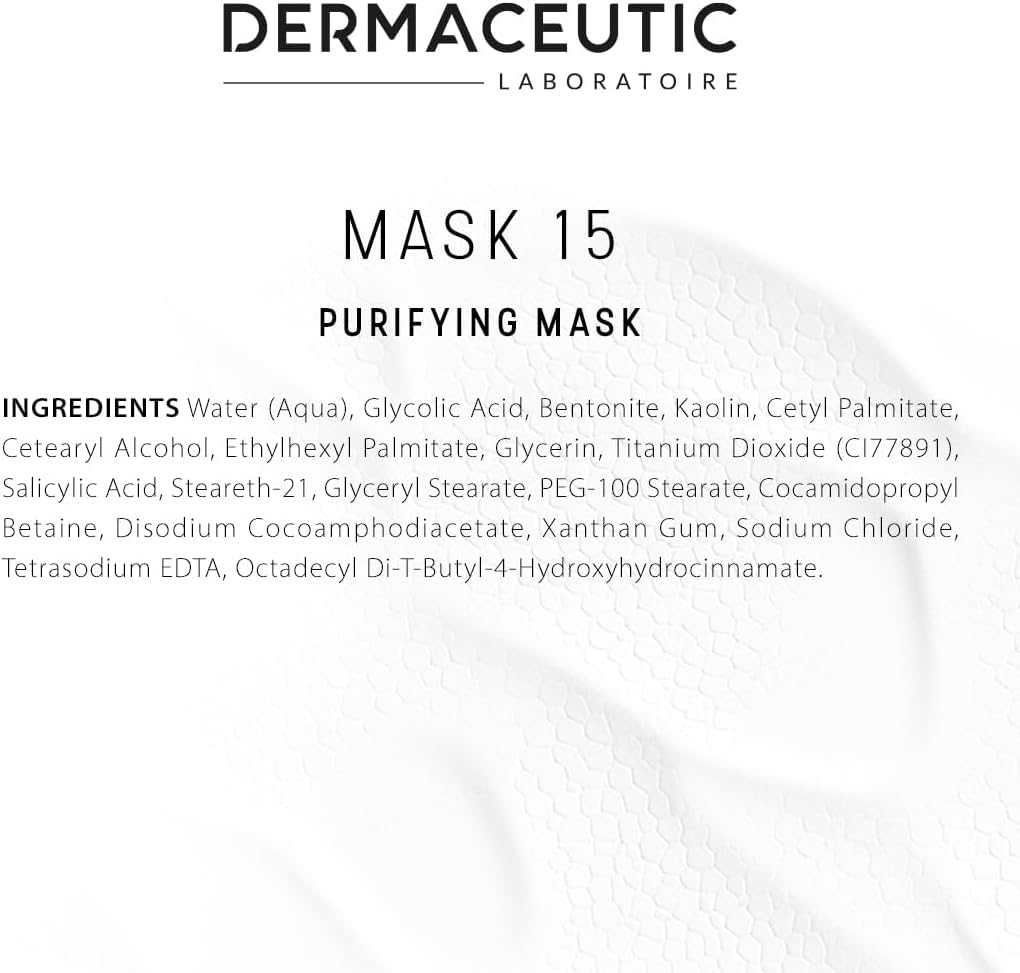 Dermaceutic Mask 15 - Talgregulierende Gesichtsmaske - Glykolsäure, Salicylsäure und Bentonit-Tonerd