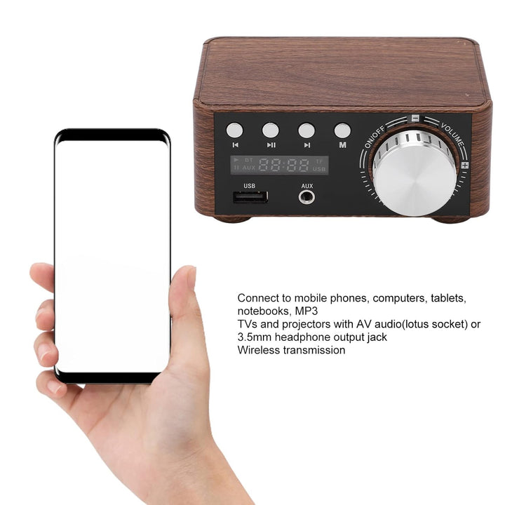 Mini Bluetooth 5.0 Leistungsverstärker DC9V-24V Dual 50W Kanäle 2.0 Stereo HiFi Digital Amp USB Heim