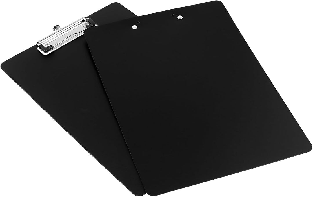 KEILEOHO 12er Klemmbrett A4 Kunststoff Schwarz, Schreibbrett Klemmbrett Plastik mit Metallklemme für