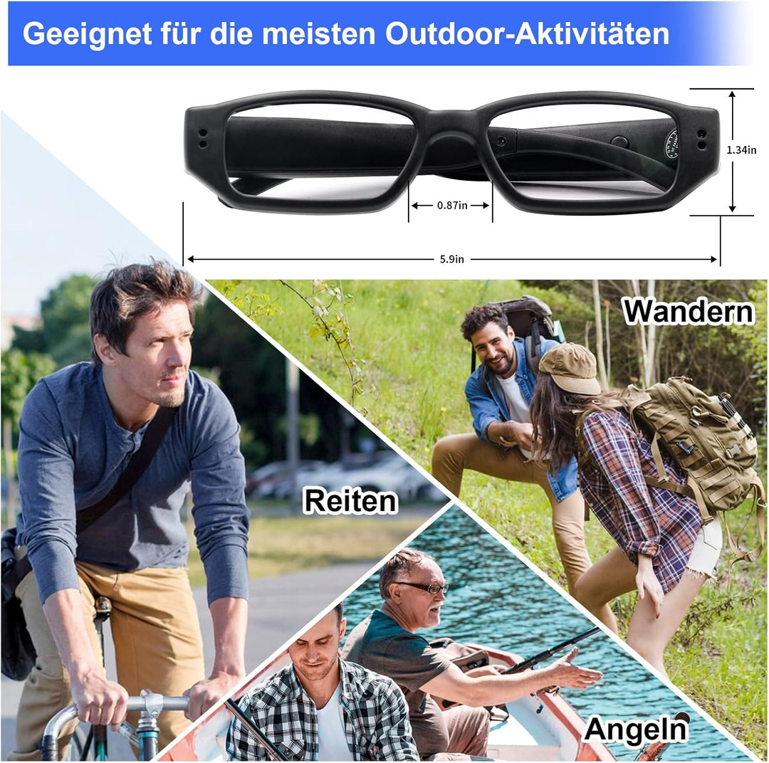 Brillen Action Kamera, Mini-Actionkamera HD 1080P Brillen Sport Actionkamera, Mini Actioncam Kleine