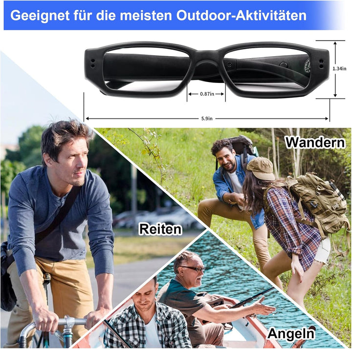 Brillen Action Kamera, Mini-Actionkamera HD 1080P Brillen Sport Actionkamera, Mini Actioncam Kleine