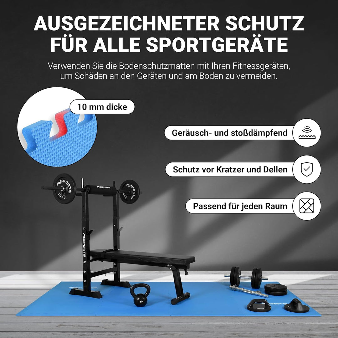 MSPORTS Bodenschutzmatten Set Premium - 8 Schutzmatten in verschiedenen Farben 3,175m² | Bodenschutz