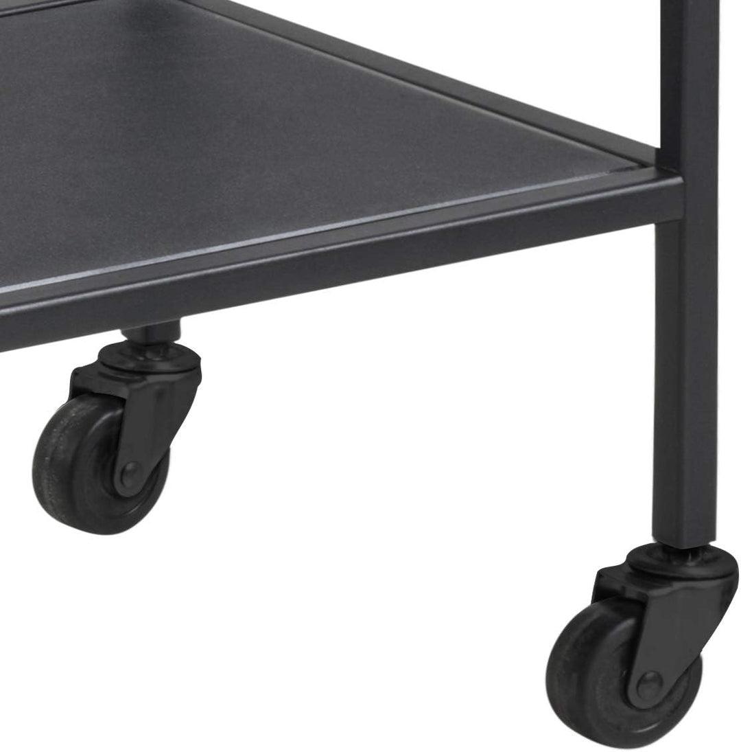AC Design Furniture Jörn Servierwagen, H: 75 x B: 60 x T: 30 cm, Klar/Schwarz, Glass/Metall, 1 Stk