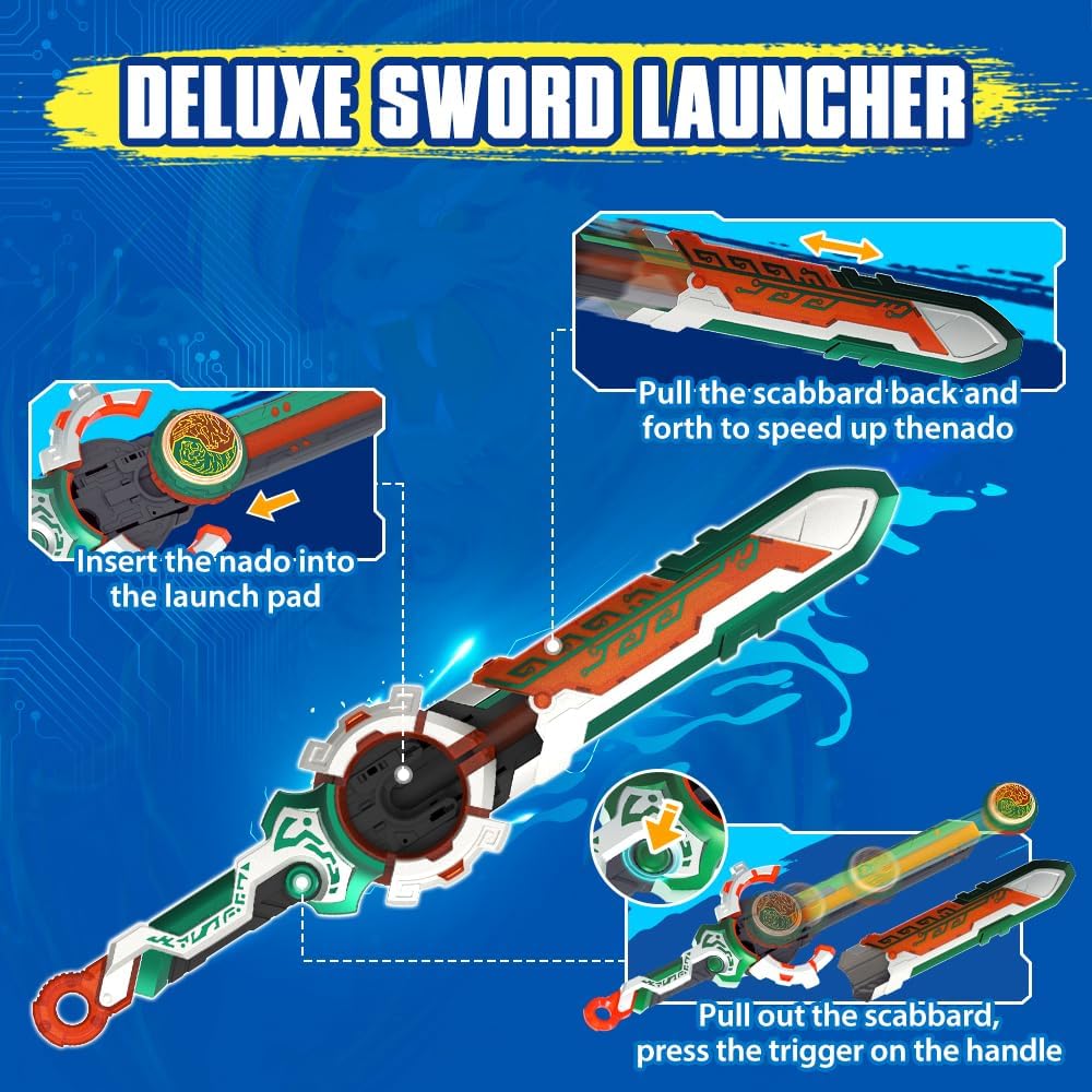 INFINITY NADO Kreisel für Kinder Metall Spielzeug Jungen, Battle Tops Kreisel Launcher Spielzeug, Sp