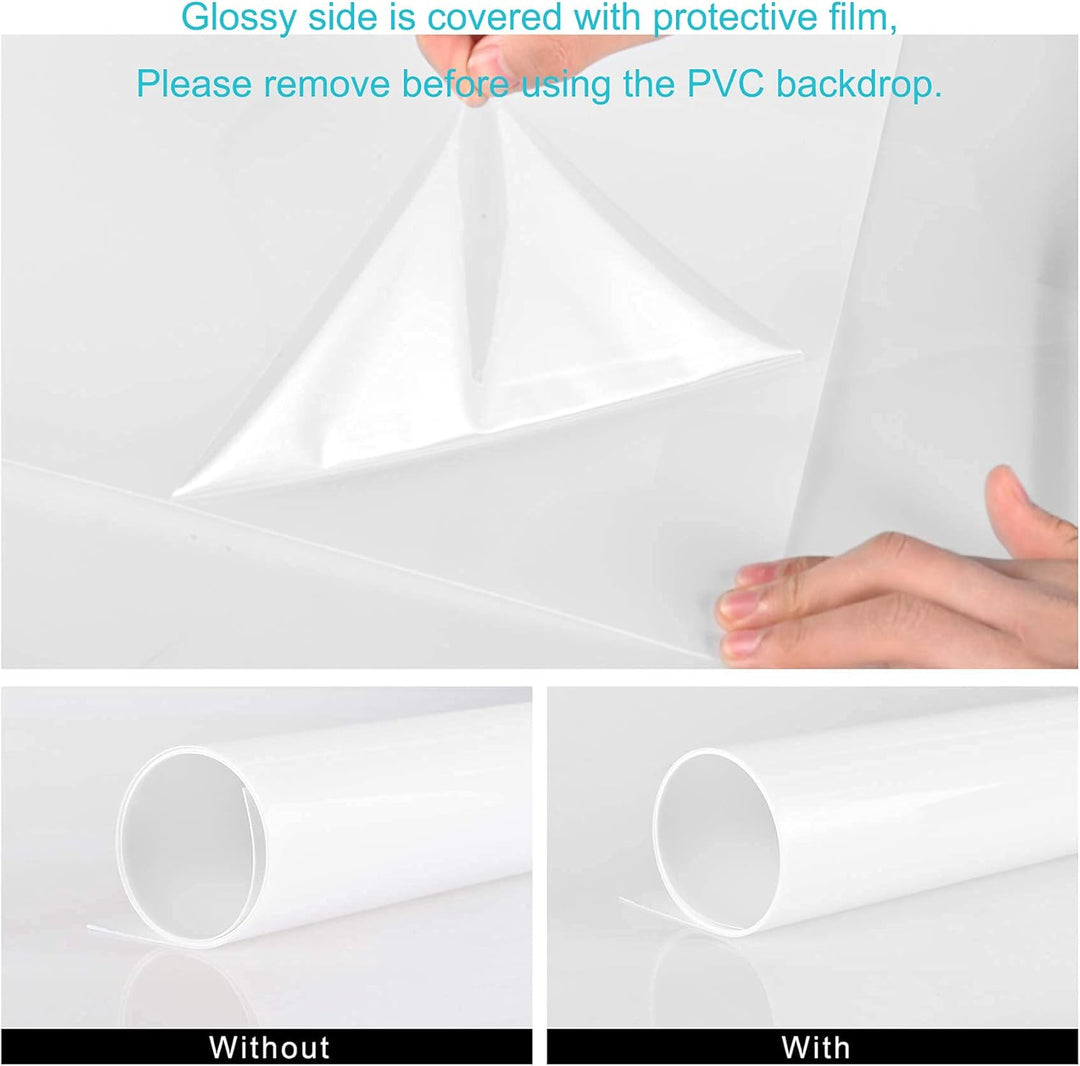 Selens PVC Hintergrund Fotografie 60x130cm Weiss Hintergründe Fotohintergrund Weiss Wasserdicht Matt