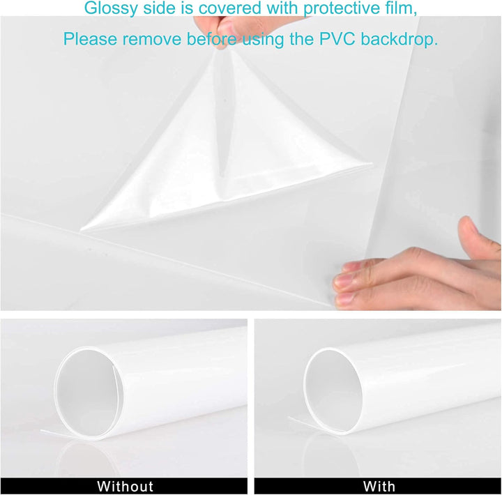 Selens PVC Hintergrund Fotografie 60x130cm Weiss Hintergründe Fotohintergrund Weiss Wasserdicht Matt