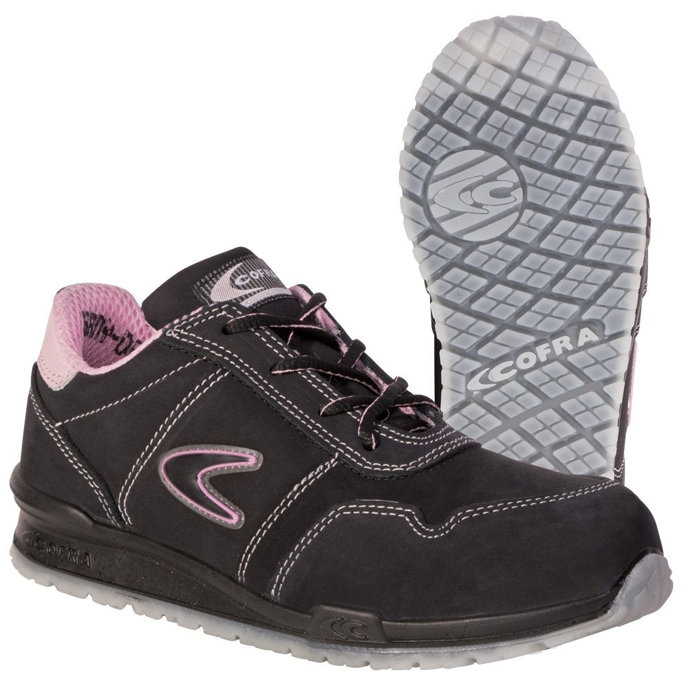 Cofra 78500-010.W37 ALICE S3 SRC Sicherheitsschuhe, Schwarz/Rosa, Grösse 37 37 EU, 37 EU