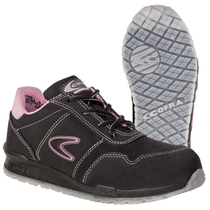 Cofra 78500-010.W37 ALICE S3 SRC Sicherheitsschuhe, Schwarz/Rosa, Grösse 37 37 EU, 37 EU
