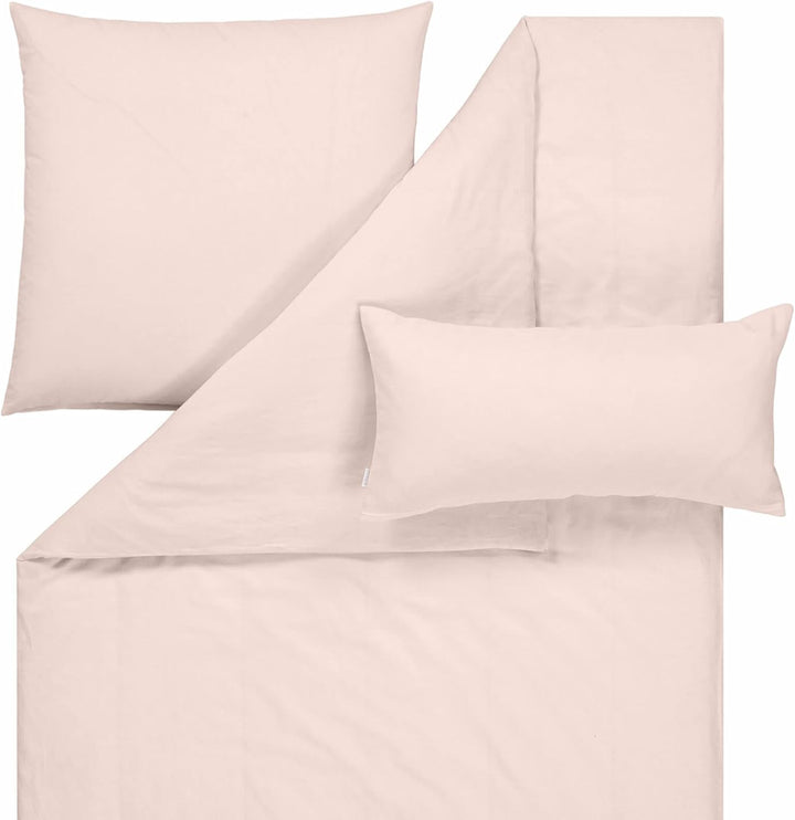 ESTELLA Bettwäsche Alvaro 2251 202 Puder Halbleinen Baumwolle Unifarben Einfarbig, Grösse:155 cm x 2