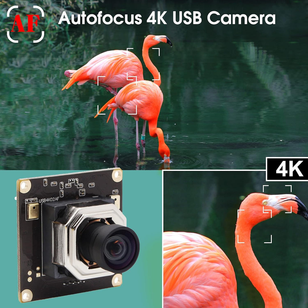 Svpro Autofokus 4K USB-Kameramodul mit Mikrofon, Ultra HD Mini-USB-Kameraplatine mit 100 Grad Weitwi