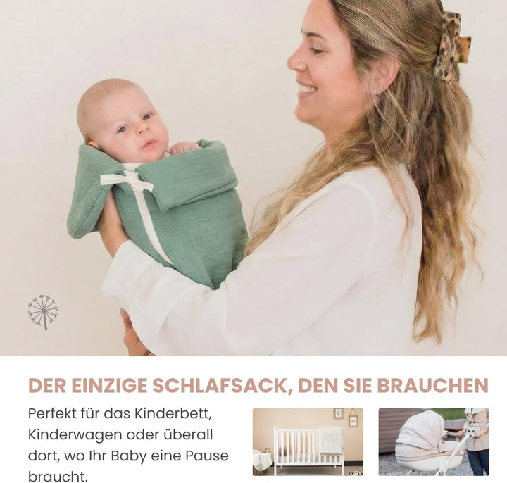 MIMUSELINA Fusssack Babyschale | Ganzjährige Einschlagdecke Winter/Sommer mit Herausnehmbarem Futter
