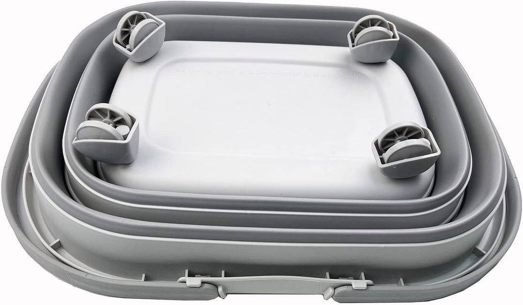 SAMMART 17L Faltbarer Korb mit Griff – Tragbarer Outdoor-Picknickkorb/Krater und 360° drehbare Räder