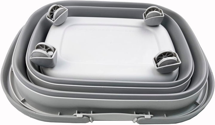 SAMMART 17L Faltbarer Korb mit Griff – Tragbarer Outdoor-Picknickkorb/Krater und 360° drehbare Räder