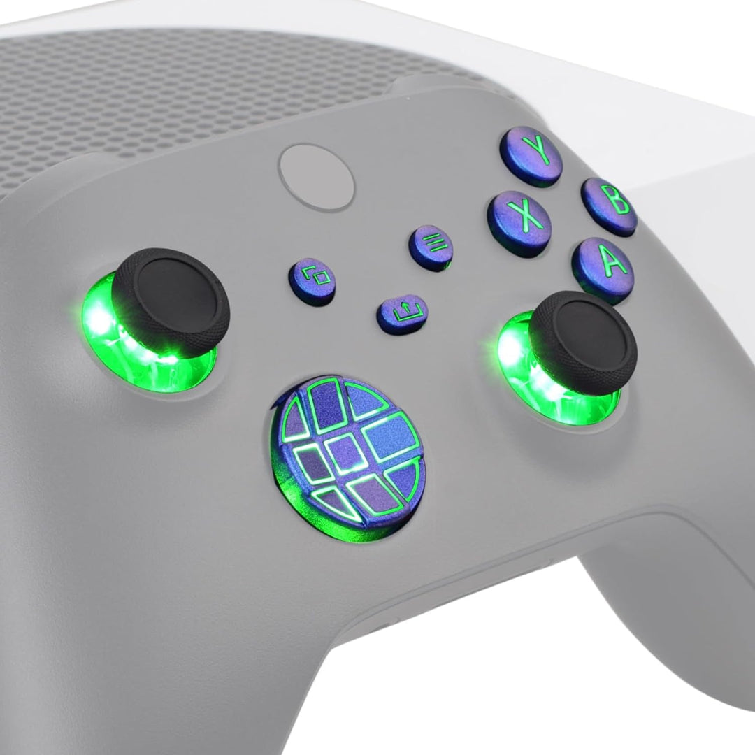 eXtremeRate Leuchttasten für Xbox Series X/S Controller, LED Tasten Knöpfe D-pad Thumbsticks ABXY-Me