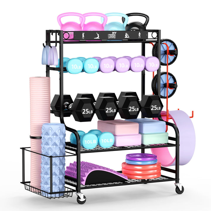 Mythinglogic Yoga Matte Regal, Yogamatte Organizer für Hanteln, Faszienrolle, Kettlebell und Yoga Bl