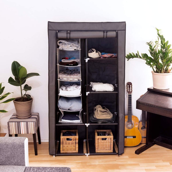 Navaris 2er Set Stoffregal Kleiderschrank Organizer - 2X 6 Fächer Hängeregal aus Stoff für Kleidersc