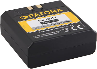 PATONA Akku VB19 2000mAh Kompatibel mit Godox VB18, V850II, V860II Flash Speedlite