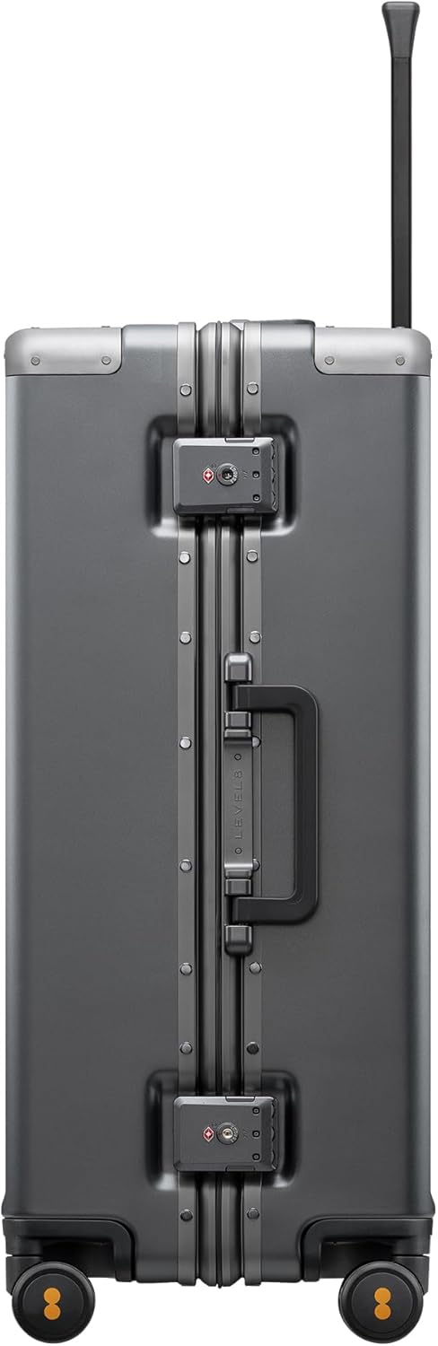 LEVEL8 Koffer Trolley mit Aluminium Rahmen,Hartschalenkoffer mit 4 Spinner Rollen,Doppelte TSA Schlo